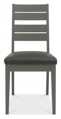 Bentley Designs Oakham Dark Grey Bonded Leather Dining Chair Sold In Pairs