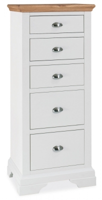 Product photograph of Bentley Designs Hampstead Two Tone 5 Drawer Tall Chest from Choice Furniture Superstore