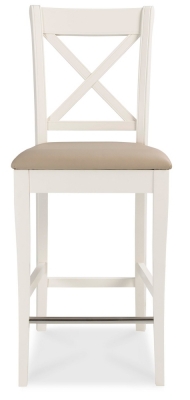 Bentley Designs Hampstead Two Tone Ivory Bonded Leather X Back Barstool Sold In Pairs