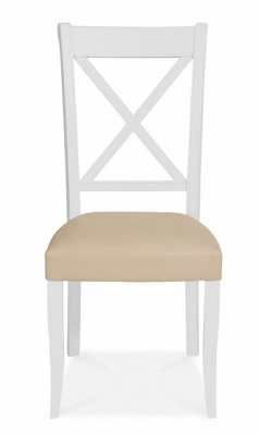 Bentley Designs Hampstead Two Tone Ivory Bonded Leather X Back Dining Chair Sold In Pairs