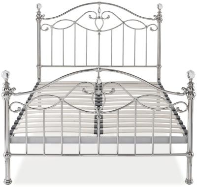 Product photograph of Bentley Designs Elena Shiny Nickel 4ft Small Double Bedstead from Choice Furniture Superstore