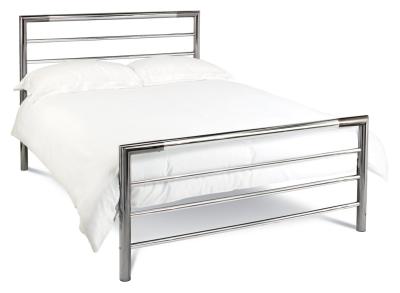 Product photograph of Bentley Designs Urban Shiny Nickel And Black Nickel 3ft Single Bedstead from Choice Furniture Superstore