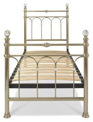 Product photograph of Bentley Designs Krystal Champagne Brass 3ft Single Bedstead from Choice Furniture Superstore