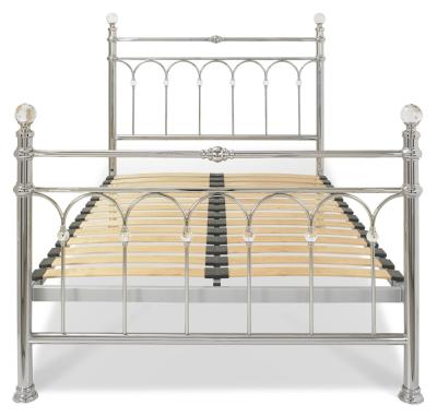 Product photograph of Bentley Designs Krystal Shiny Nickel 4ft 6in Double Bedstead from Choice Furniture Superstore