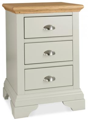 Product photograph of Bentley Designs Hampstead Soft Grey And Pale Oak 3 Drawer Bedside Cabinet from Choice Furniture Superstore