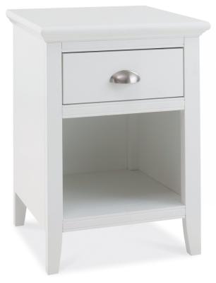 Product photograph of Bentley Designs Hampstead White 1 Drawer Bedside Cabinet from Choice Furniture Superstore