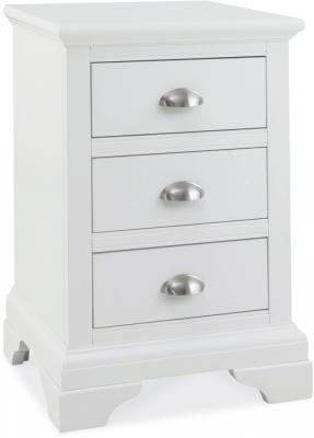 Product photograph of Bentley Designs Hampstead White 3 Drawer Bedside Cabinet from Choice Furniture Superstore