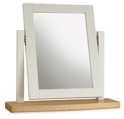 Product photograph of Bentley Designs Hampstead Soft Grey And Pale Oak Vanity Mirror from Choice Furniture Superstore