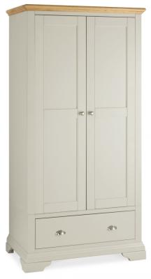 Product photograph of Bentley Designs Hampstead Soft Grey And Pale Oak 2 Door Combi Wardrobe from Choice Furniture Superstore