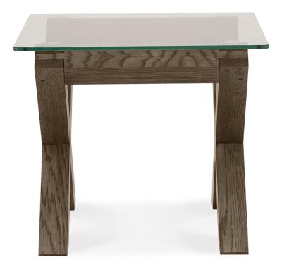 Product photograph of Bentley Designs Turin Dark Oak Glass Lamp Table from Choice Furniture Superstore