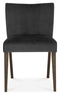 Bentley Designs Turin Gun Metal Velvet Fabric Low Back Dining Chair Sold In Pairs