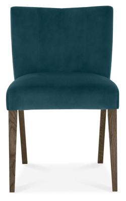 Product photograph of Bentley Designs Turin Sea Green Velvet Fabric Low Back Dining Chair Sold In Pairs from Choice Furniture Superstore