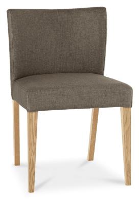 Bentley Designs Turin Light Oak Low Back Black Gold Fabric Dining Chair Sold In Pairs