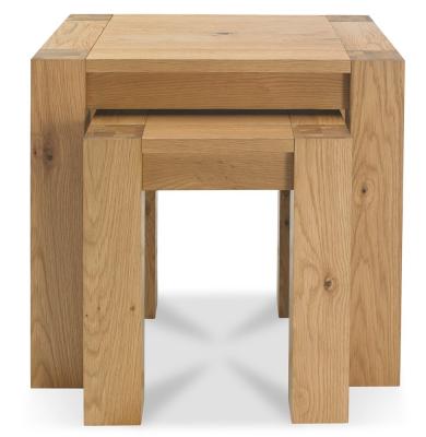 Product photograph of Bentley Designs Turin Light Oak Nest Of Lamp Tables from Choice Furniture Superstore