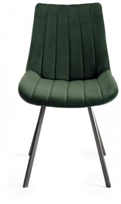 Bentley Designs Fontana Green Velvet Fabric Dining Chair With Grey Legs Sold In Pairs
