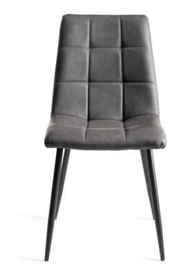 Bentley Designs Mondrian Dark Grey Faux Leather Dining Chair With Black Legs Sold In Pairs