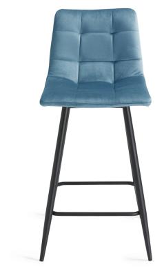 Product photograph of Bentley Designs Mondrian Petrol Blue Velvet Fabric Barstool With Black Legs Sold In Pairs from Choice Furniture Superstore