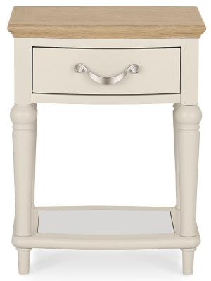Product photograph of Bentley Designs Montreux Pale Oak And Antique White 1 Drawer Lamp Table from Choice Furniture Superstore
