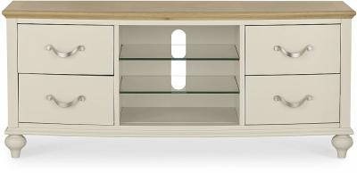 Product photograph of Bentley Designs Montreux Pale Oak And Antique White 4 Drawer Tv Unit from Choice Furniture Superstore