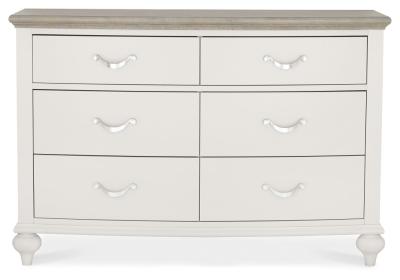 Product photograph of Bentley Designs Montreux Grey Washed Oak And Soft Grey 6 Drawer Wide Chest from Choice Furniture Superstore