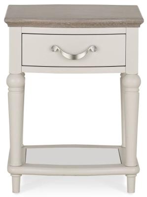 Bentley Designs Montreux Grey Washed Oak And Soft Grey Lamp Table With Drawer