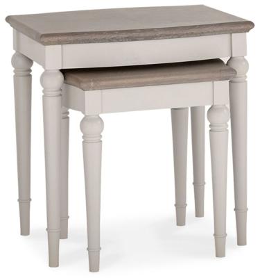 Bentley Designs Montreux Grey Washed Oak And Soft Grey Nest Of Lamp Table