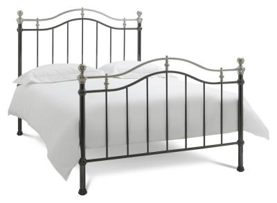 Product photograph of Bentley Designs Chloe Black And Shiny Nickel 5ft King Size Bedstead from Choice Furniture Superstore