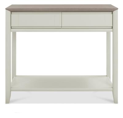 Product photograph of Bentley Designs Bergen Grey Washed Oak And Soft Grey Console Table With Drawer from Choice Furniture Superstore