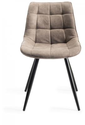 Product photograph of 2 X Bentley Designs Seurat Tan Faux Suede Fabric Dining Chair With Black Legs from Choice Furniture Superstore