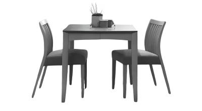 Product photograph of Bentley Designs Bergen Grey Washed Oak 2 To 4 Seater Extending Dining Table With 2 Low Slatted Back Titanium Fabric Chairs from Choice Furniture Superstore