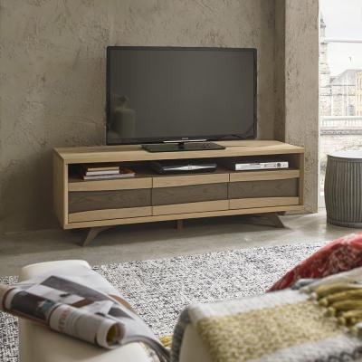 Bentley Designs Cadell Aged Oak 3 Drawer Tv Unit