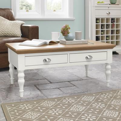 Bentley Designs Hampstead Two Tone Coffee Table Turned Leg