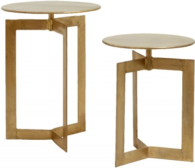 Product photograph of Nordal Nyasa Gold Nest Of 2 Table from Choice Furniture Superstore