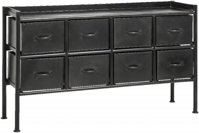 Product photograph of Nordal Portland Black 8 Drawer Console Table from Choice Furniture Superstore