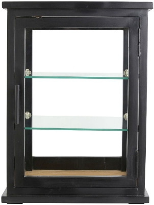 Product photograph of Nordal Arno Black Mango Wood 1 Door Display Cabinet from Choice Furniture Superstore