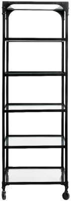 Product photograph of Nordal Balance Black And Glass Bookcase from Choice Furniture Superstore