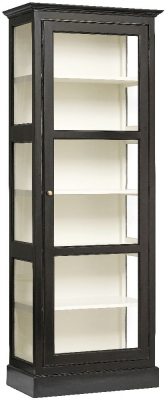 Product photograph of Nordal Classic Black Mango Wood 1 Door Display Cabinet from Choice Furniture Superstore