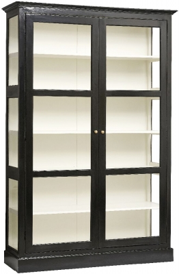 Product photograph of Nordal Classic Black Mango Wood 2 Door Display Cabinet from Choice Furniture Superstore