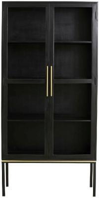 Product photograph of Nordal Koshi Black 2 Door Display Cabinet from Choice Furniture Superstore