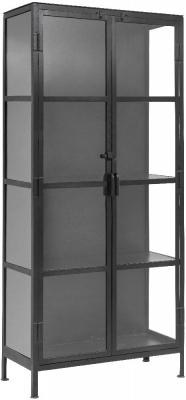 Product photograph of Nordal Phoenix Black 2 Door Glass Display Cabinet from Choice Furniture Superstore