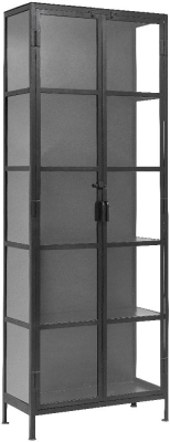Product photograph of Nordal Phoenix Black 2 Door Glass Tall Display Cabinet from Choice Furniture Superstore