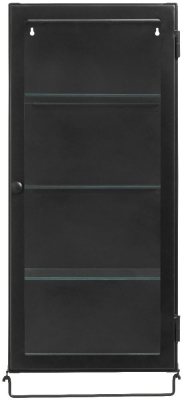 Product photograph of Nordal Siri Black 1 Door Wall Display Cabinet from Choice Furniture Superstore