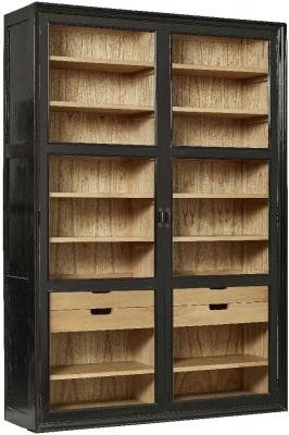 Product photograph of Nordal Viva Black 2 Door Display Cabinet from Choice Furniture Superstore