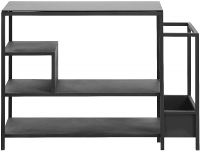 Product photograph of Nordal Black Bookcase With Glass Top from Choice Furniture Superstore