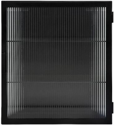 Product photograph of Nordal Groovy Black 1 Door Wall Display Cabinet from Choice Furniture Superstore