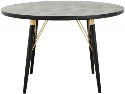 Product photograph of Nordal Black And Gold Round Dining Table - 4 Seater from Choice Furniture Superstore
