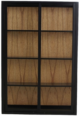 Product photograph of Nordal Bei Black 2 Sliding Door Wall Display Cabinet from Choice Furniture Superstore