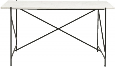 Product photograph of Nordal Dee White Marble Desk from Choice Furniture Superstore
