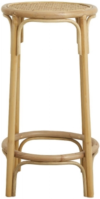 Product photograph of Nordal Nen Natural Rattan Round Bar Stool from Choice Furniture Superstore