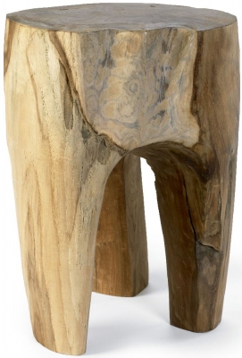 Product photograph of Nordal Teak Natural Stool from Choice Furniture Superstore
